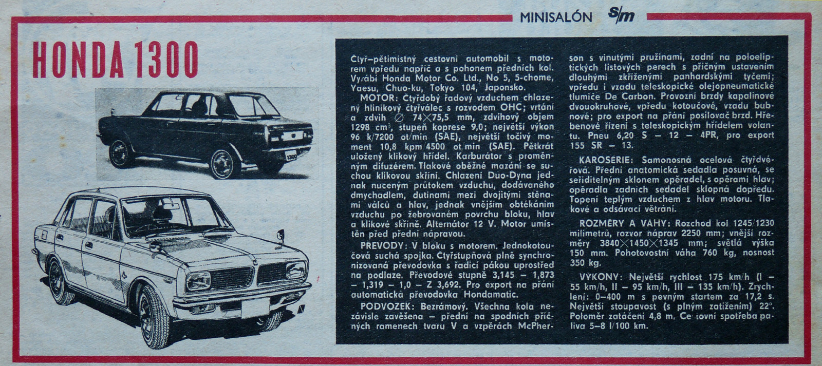 v časopise Svět motorů r.1969