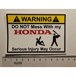 Samolepka Warning  Honda 100mm barevn&aacute;