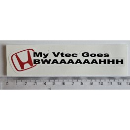Samolepka Vtec goes 125mm b&iacute;l&aacute; barevn&aacute;